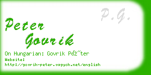 peter govrik business card